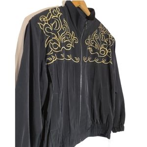 Joseph Lee Jacket VTG Bomber Embroidered